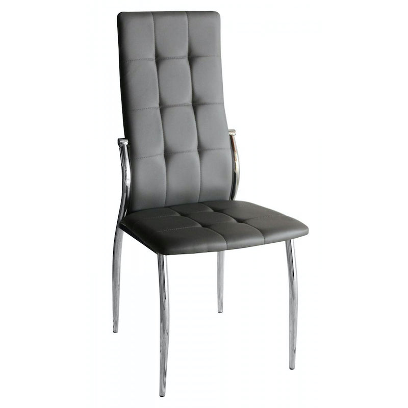Heartlands Furniture Oyster PU Chairs Grey & Chrome