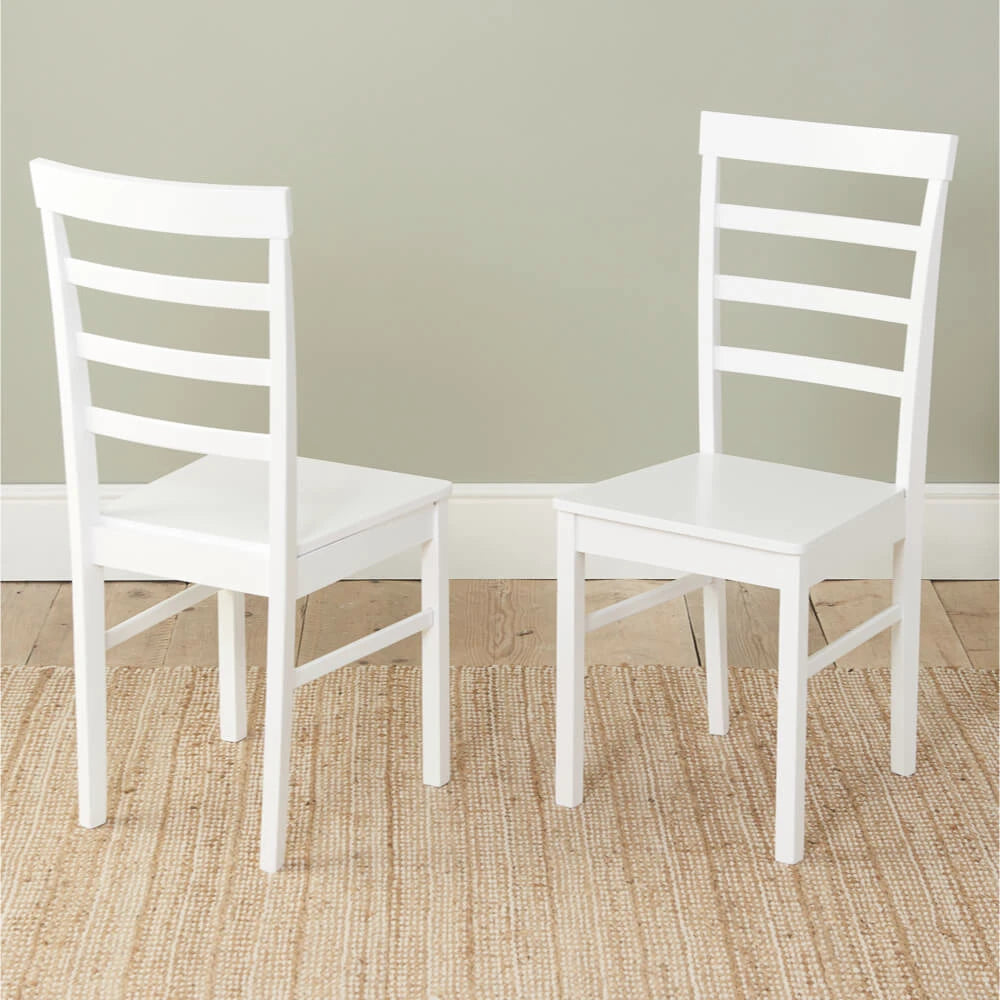 Birlea Pickworth Round Dining Set with 4 Upton Chairs, White