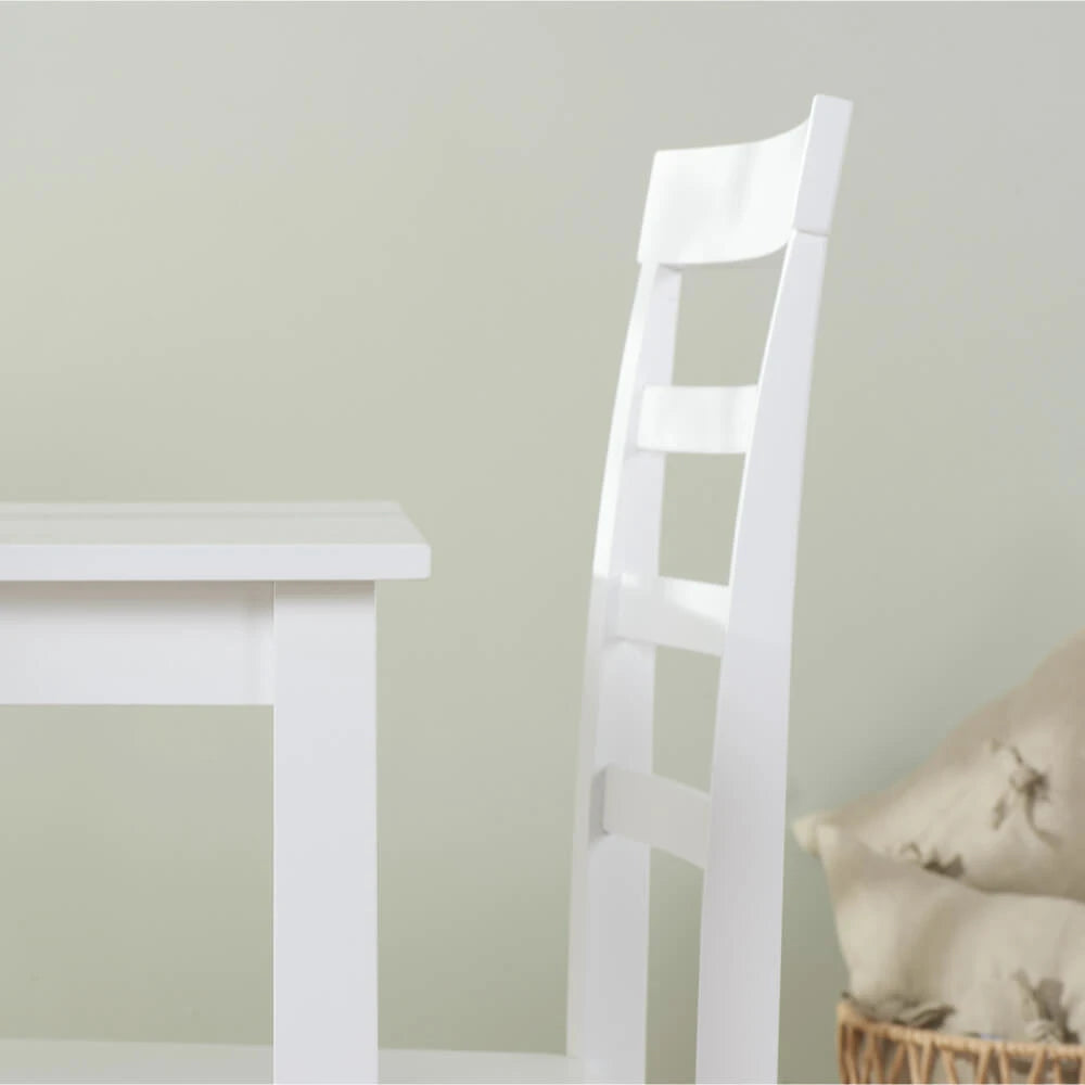 Birlea Pickworth Round Dining Set with 4 Upton Chairs, White