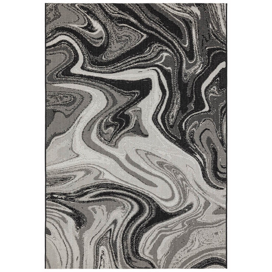 Asiatic Patio PAT19 Black Marble, Abstract Rug