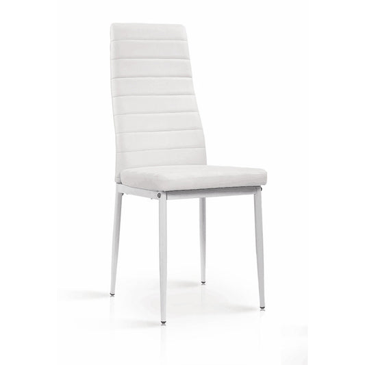 Heartlands Furniture Pearl PU Chairs White with White Legs (Pack of 6)
