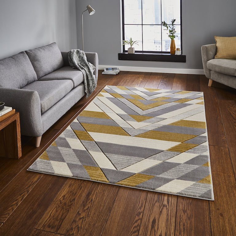 Think Rugs Pembroke G2075 Beige and Yellow Rug