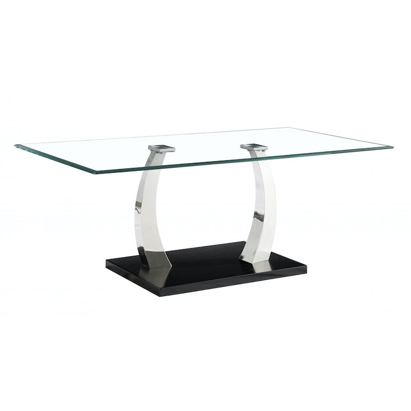 Heartlands Furniture Phoenix Glass Coffee Table with Stainless Steel Base