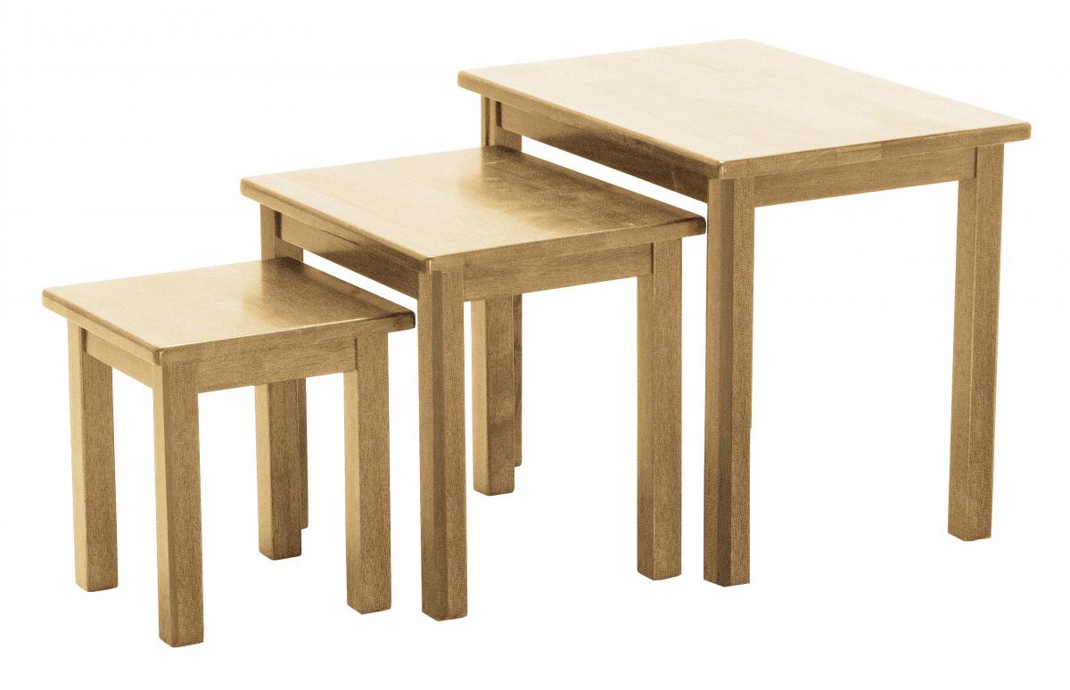 Heartlands Furniture Portman Solid Rubberwood Nest of Tables Natural