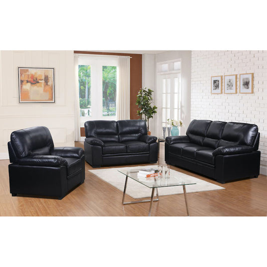 Heartlands Furniture Rachel Sofa Leather Gel & PU 3 Seater Black