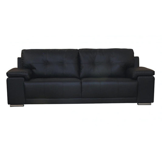 Heartlands Furniture Ranee Bonded Leather & PU 3 Seater Black