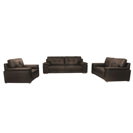 Heartlands Furniture Ranee Bonded Leather & PU 3 Seater Brown