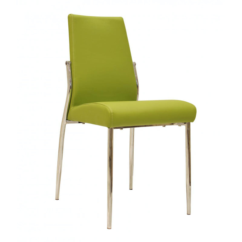 Heartlands Furniture Renzo PU Chairs Chrome & Green