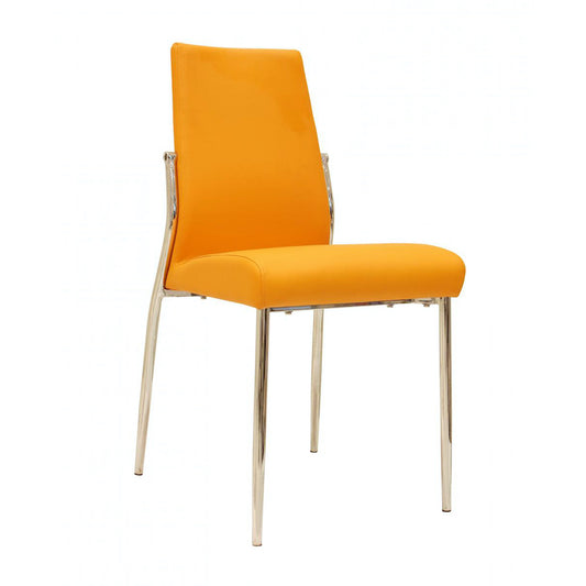 Heartlands Furniture Renzo PU Chairs Chrome & Orange (Pack of 4)