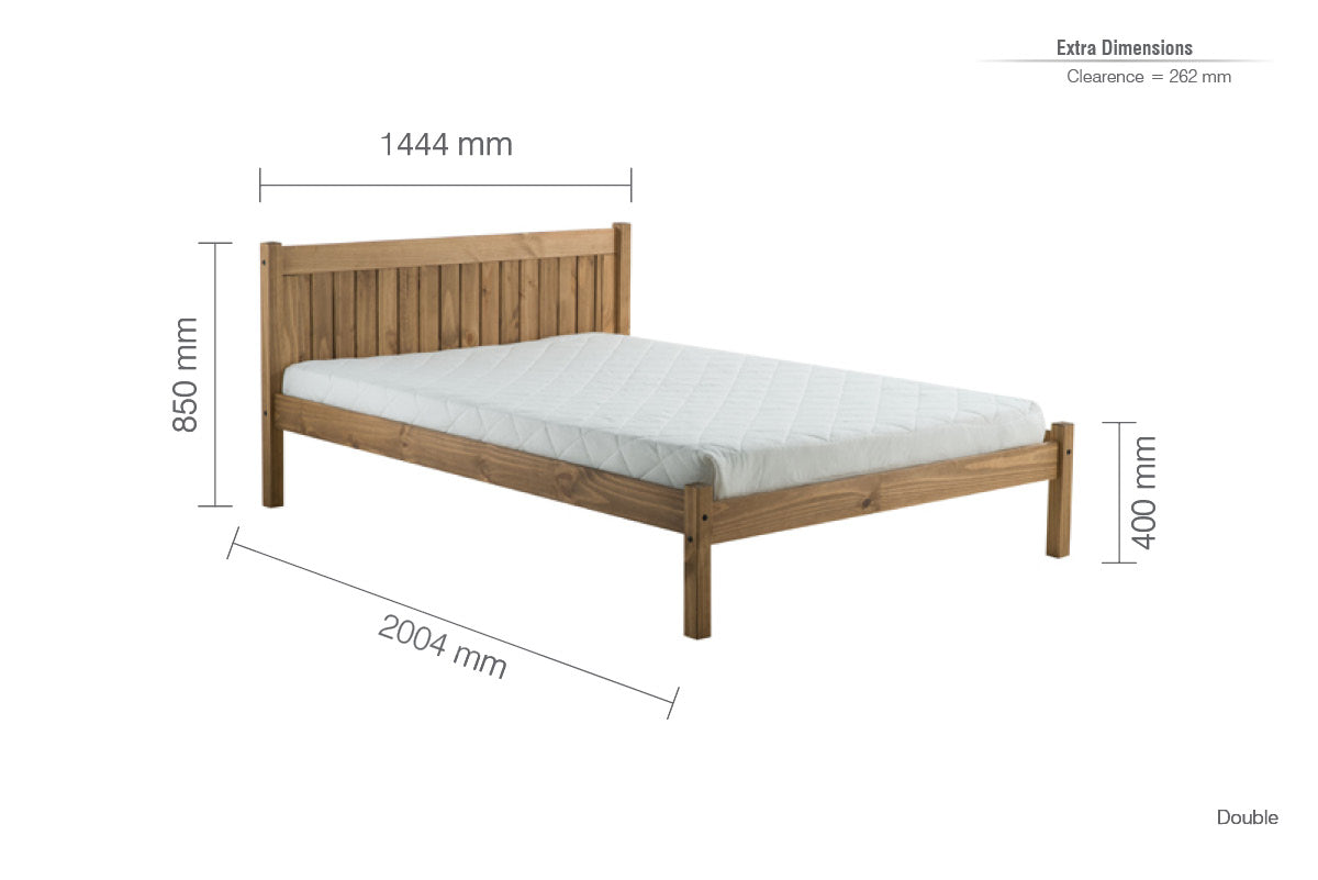 Birlea Rio 4ft 6in Double Bed Frame, Waxed Pine