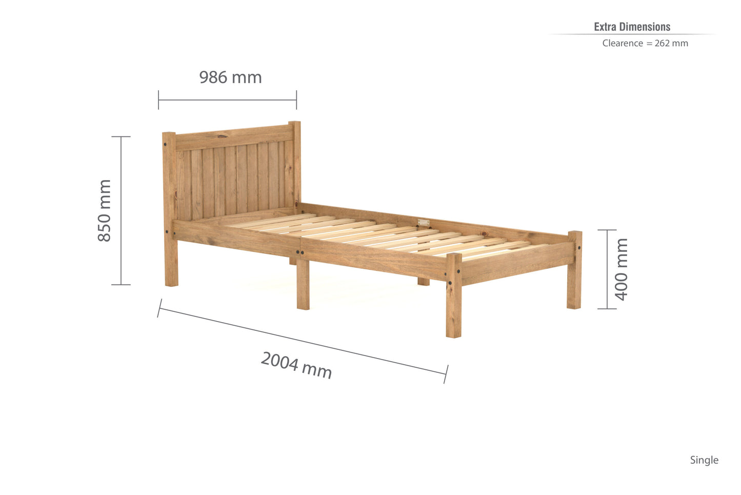 Birlea Rio 3ft Single Bed Frame,Waxed Pine