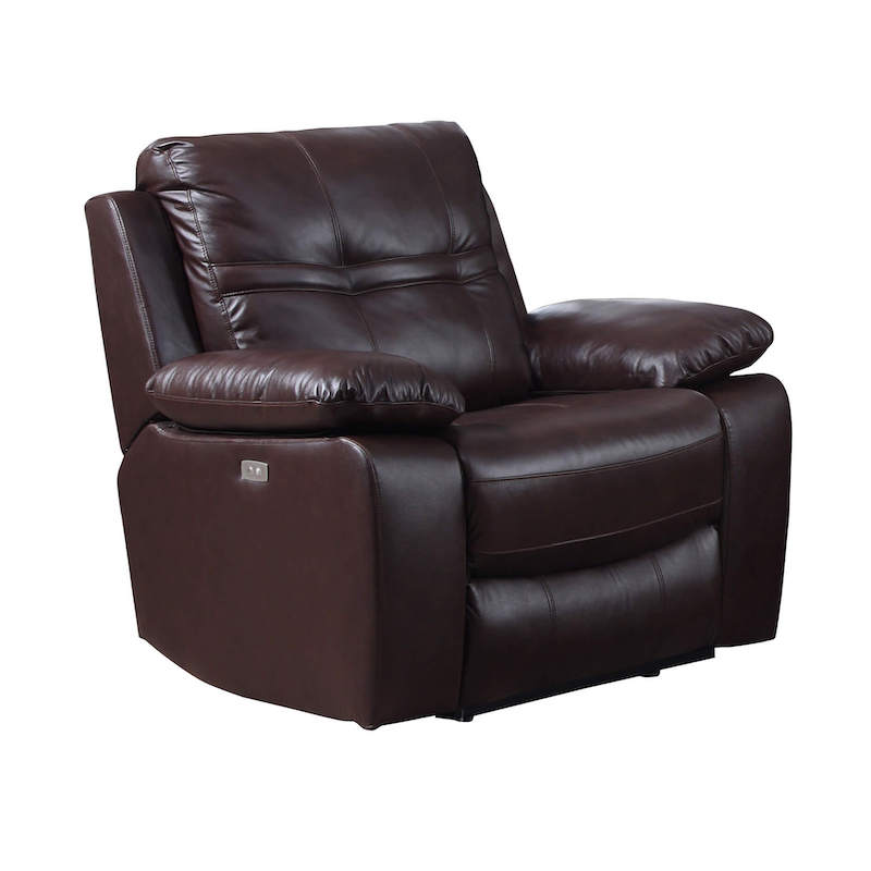 Heartlands Furniture Rockport Power Recliner Leather & PU 1 Seater Dark Choc