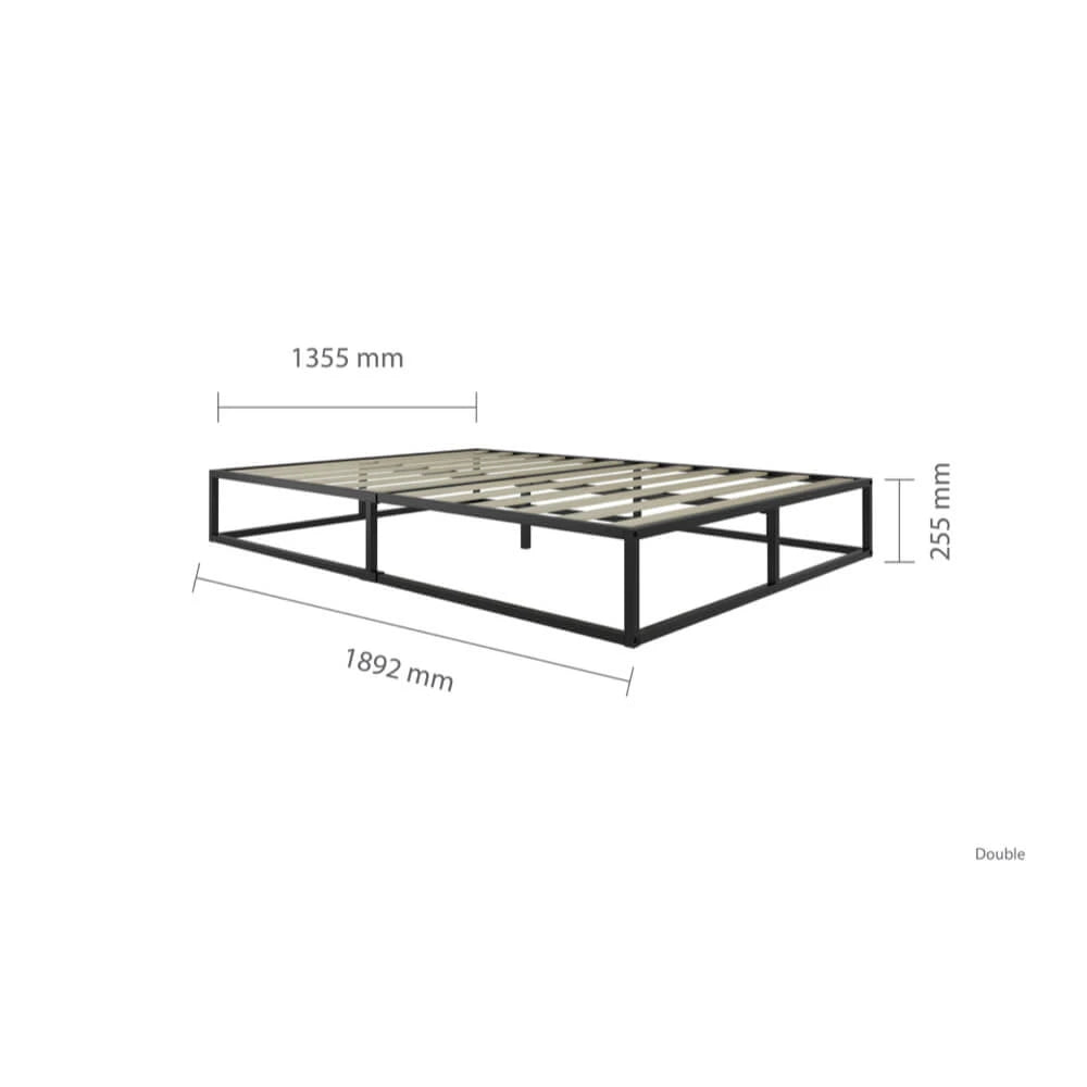 Birlea Soho Platform 4ft 6in Double Metal Bed Frame, Black