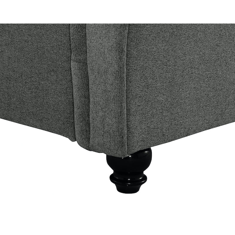 Heartlands Furniture Santafe Linen Fabric King Size Bed Grey
