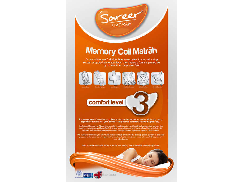 Sareer Memory Coil Small Single Mattress