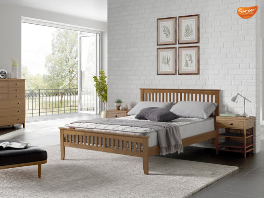 Sareer Sandhurst Oak King Size Wooden Bed Frame