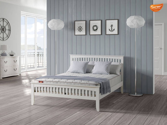 Sareer Sandhurst White Single Wooden Bed Frame