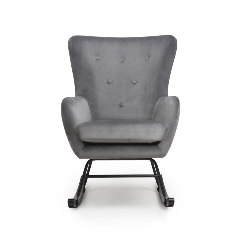 Shankar Furniture Alpine Brushed Velvet Grey Rocking Chair