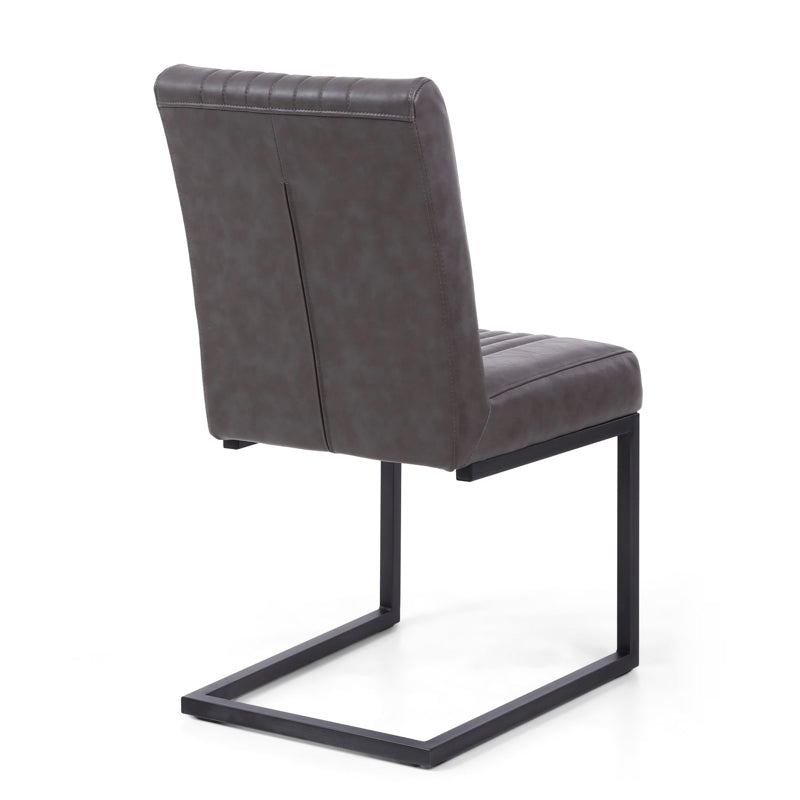 Shankar Furniture Archer Cantilever Leather Effect Grey Dining Chair