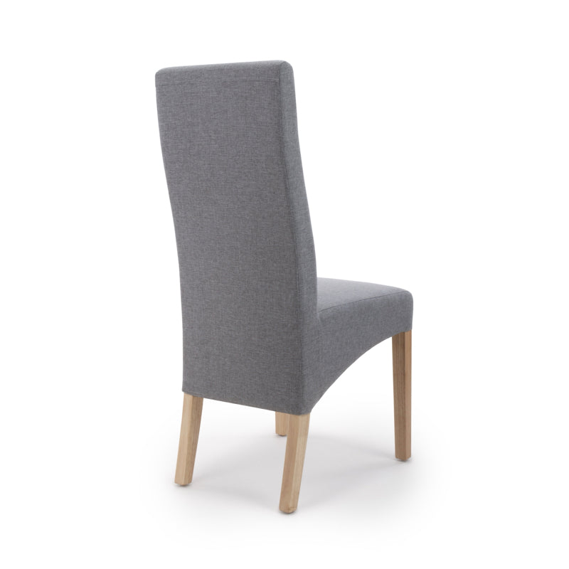 Shankar Furniture Baxter Wave Back Linen Effect Steel Grey Dining Chair
