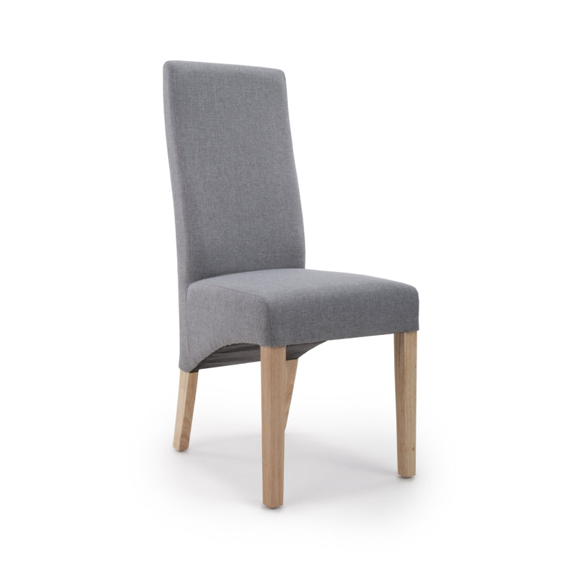 Shankar Furniture Baxter Wave Back Linen Effect Steel Grey Dining Chair
