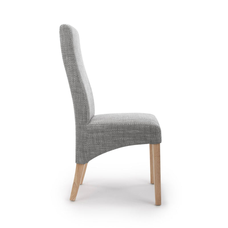 Shankar Furniture Baxter Wave Back Tweed Grey Dining Chair