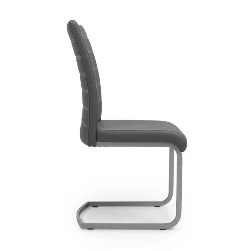 Shankar Furniture Callisto Leather Effect Grey Dining Chair