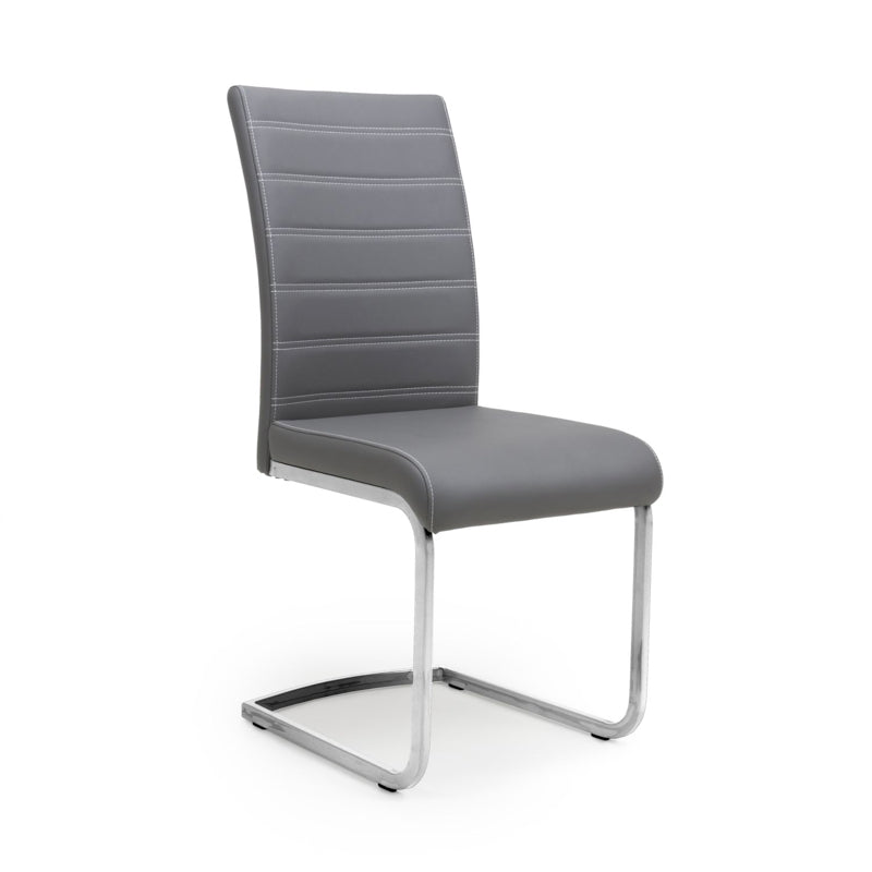 Shankar Furniture Callisto Leather Effect Grey Dining Chair