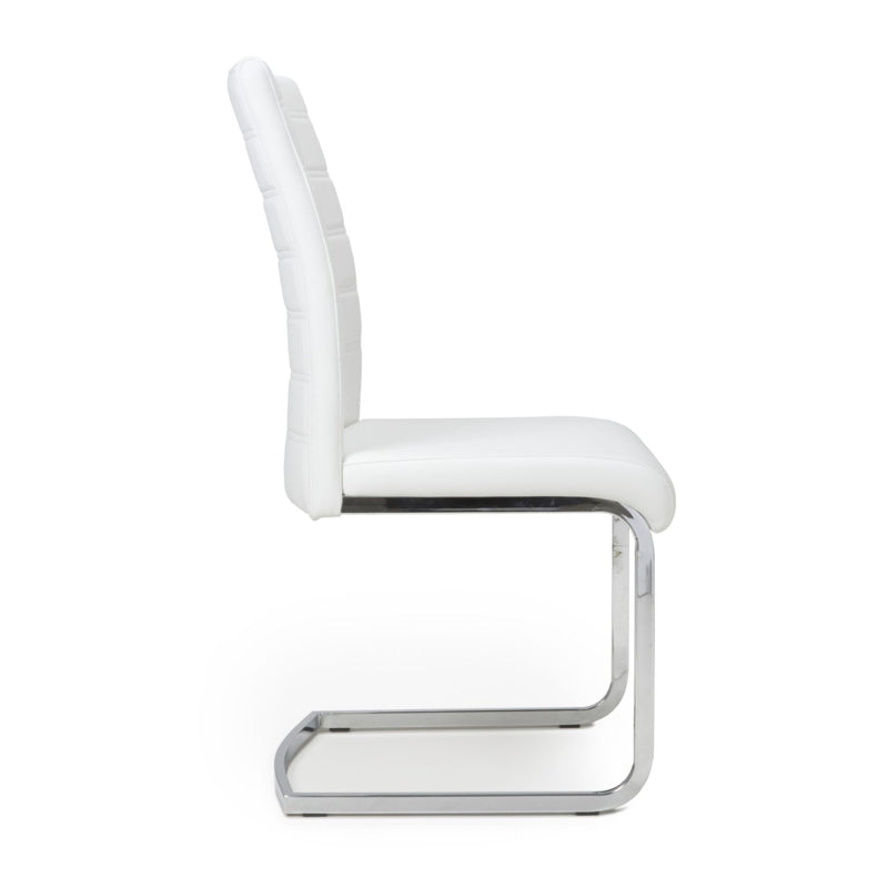 Shankar Furniture Callisto Leather Effect White Dining Chair