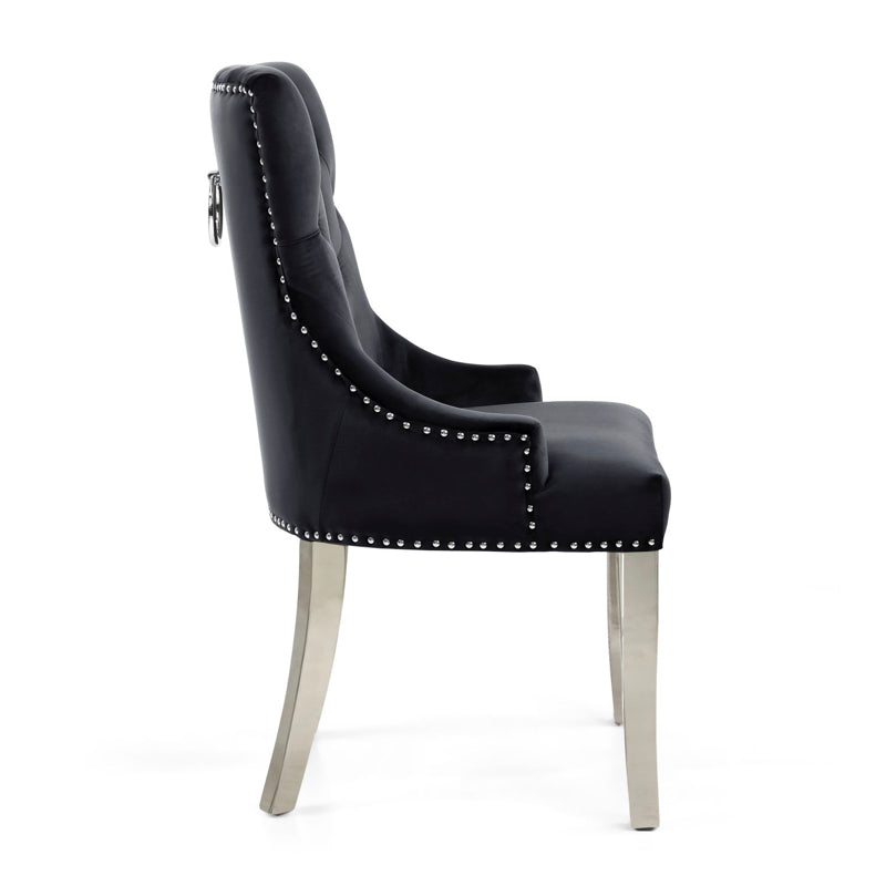 Shankar Furniture Chester Brushed Velvet Black Accent Chair