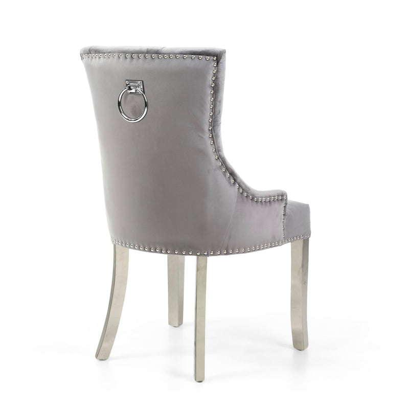 Shankar Furniture Chester Brushed Velvet Grey Accent Chair