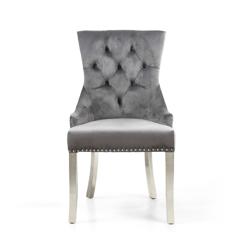 Shankar Furniture Chester Brushed Velvet Grey Accent Chair
