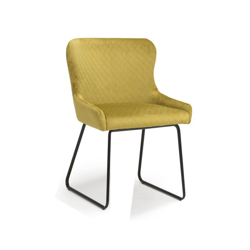 Shankar Furniture Galway Brushed Velvet Mustard Dining Chair