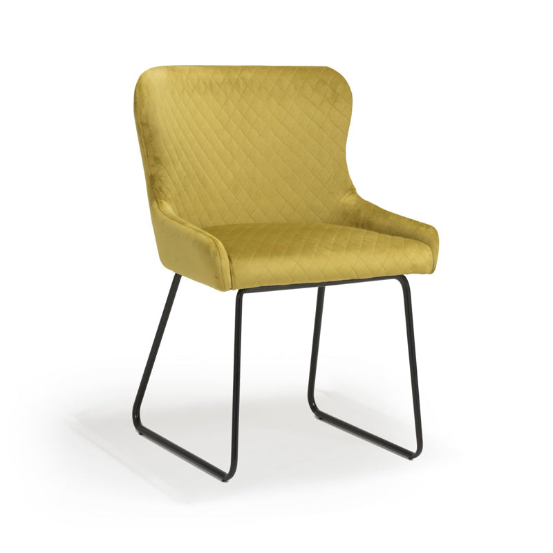 Shankar Furniture Galway Brushed Velvet Mustard Dining Chair