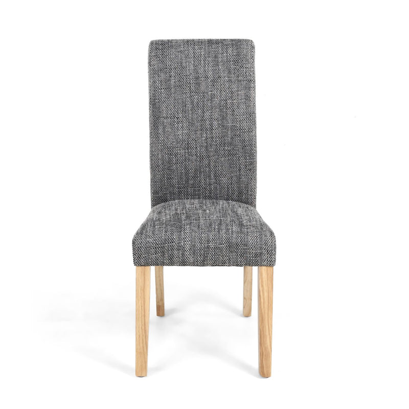 Shankar Furniture Karta Scroll Back Tweed Grey Dining Chair