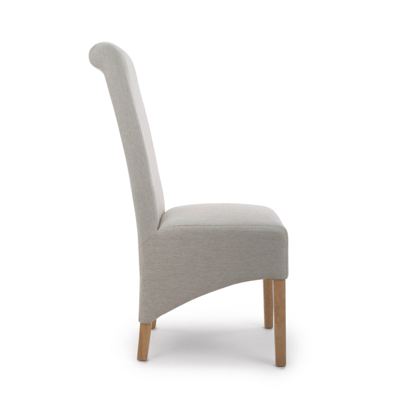 Shankar Furniture Krista Roll Back Herringbone Plain Cappuccino Dining Chair