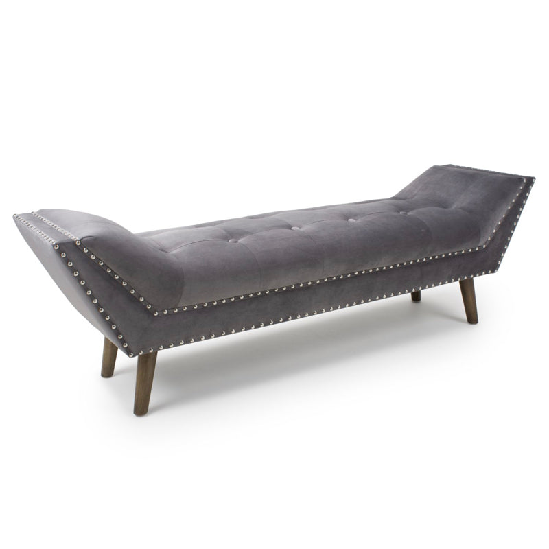 Shankar Furniture Montrose Large Brushed Velvet Grey Chaise