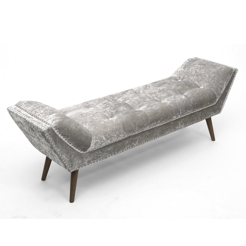 Shankar Furniture Montrose Large Crushed Velvet Silver Chaise