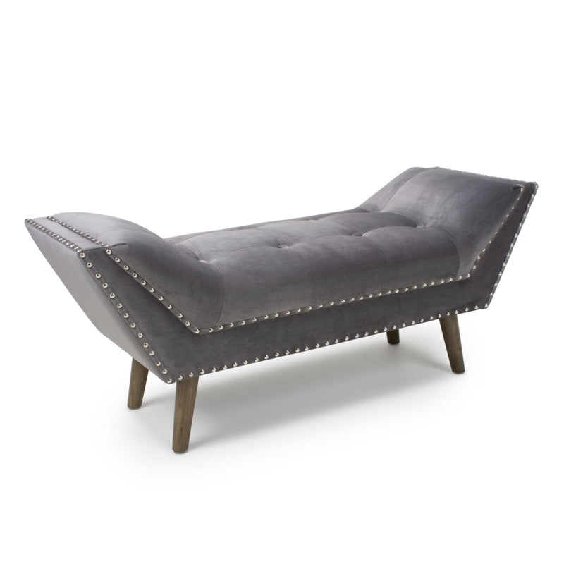 Shankar Furniture Mulberry Medium Brushed Velvet Grey Chaise