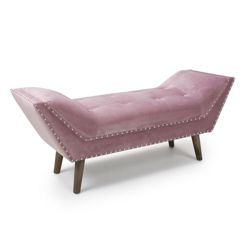 Shankar Furniture Mulberry Medium Brushed Velvet Pink Blush Chaise