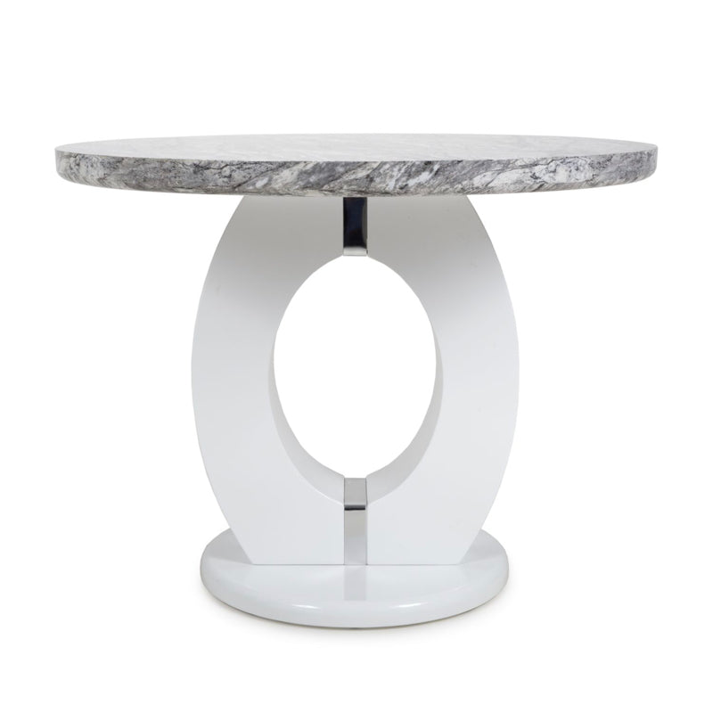 Shankar Furniture Neptune Round Marble Effect Top Dining Table