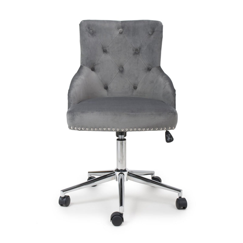 Shankar Furniture Rocco Brushed Velvet Grey Office Chair