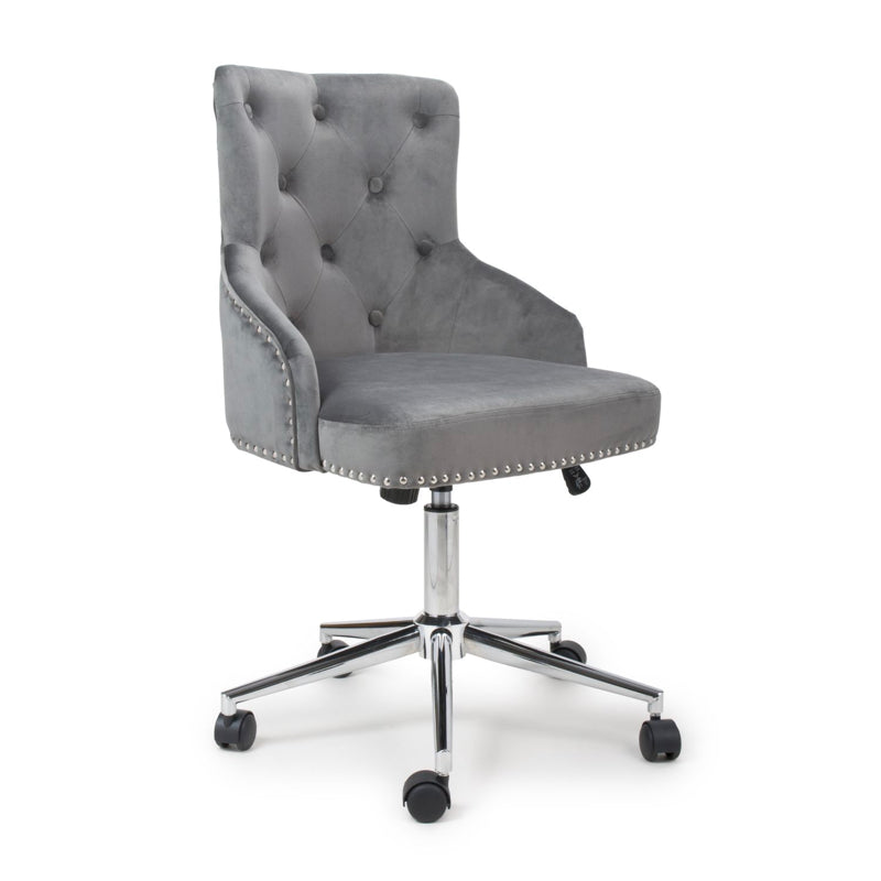 Shankar Furniture Rocco Brushed Velvet Grey Office Chair