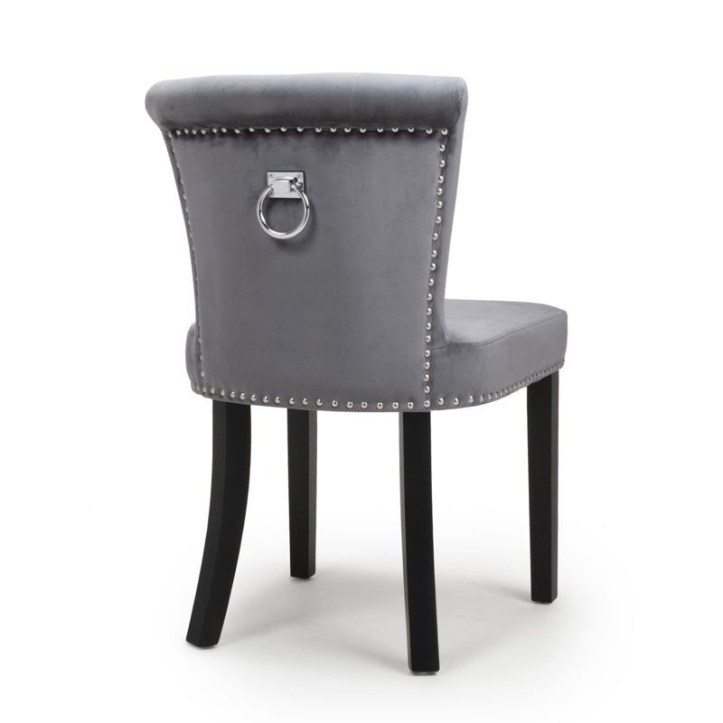 Shankar Furniture Sandringham Brushed Velvet Grey Accent Chair