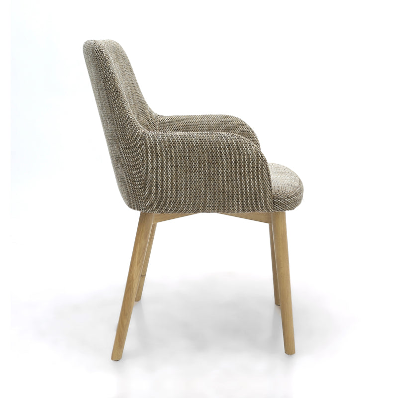 Shankar Furniture Sidcup Tweed Oatmeal Dining Chair