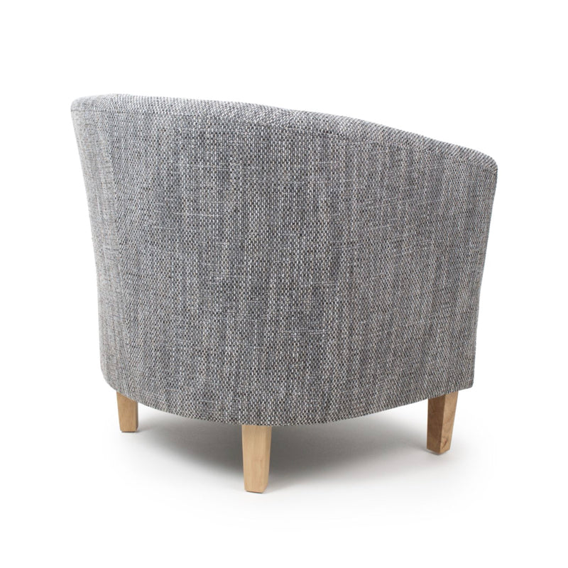Shankar Furniture Tub Tweed Grey Chair & Stool Set