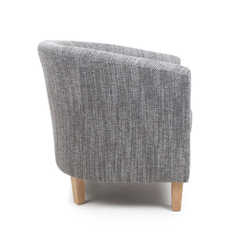 Shankar Furniture Tub Tweed Grey Chair & Stool Set