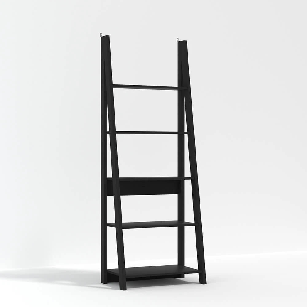 LPD Furniture Tiva Ladder Bookcase, Black