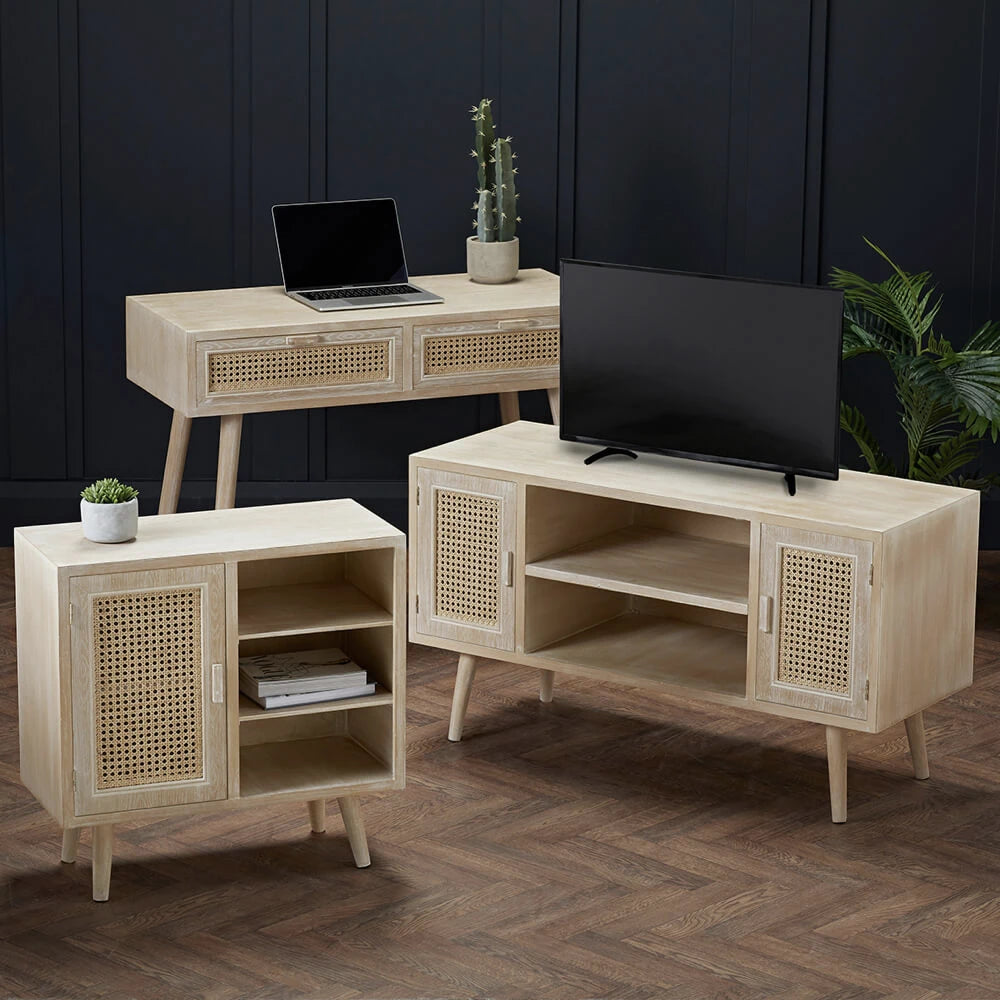 LPD Furniture Toulouse Display Unit, Light Washed Oak