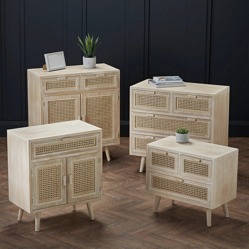 LPD Furniture Toulouse Sideboard, Light Washed Oak